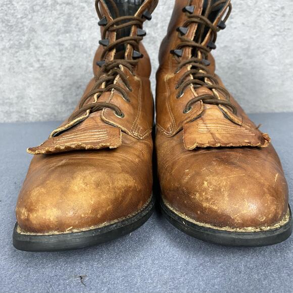 Ariat Boots Womens Size 8.5 Brown Leather Ankle Paddock Riding Lace Up Kiltie - Picture 2 of 11